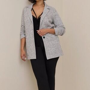 TORRID Studio Double Knit Boyfriend Gray Blazer Size 2X